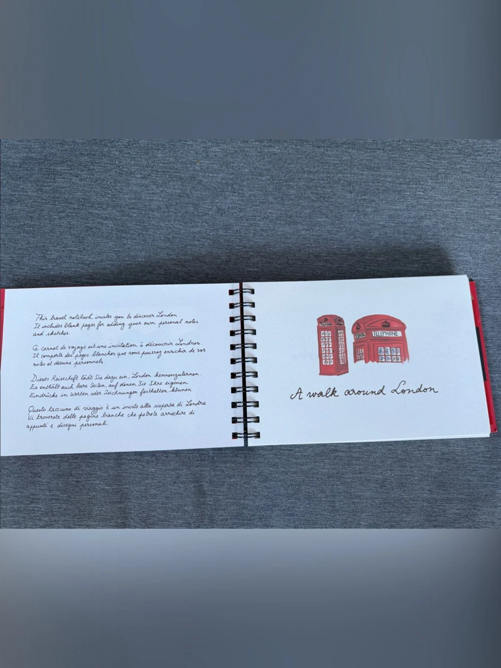 Louis Vuitton Carnet de Voyage London Red Spiral Notebook/travel journal